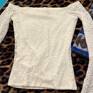 White Hollister Off Shoulder Top